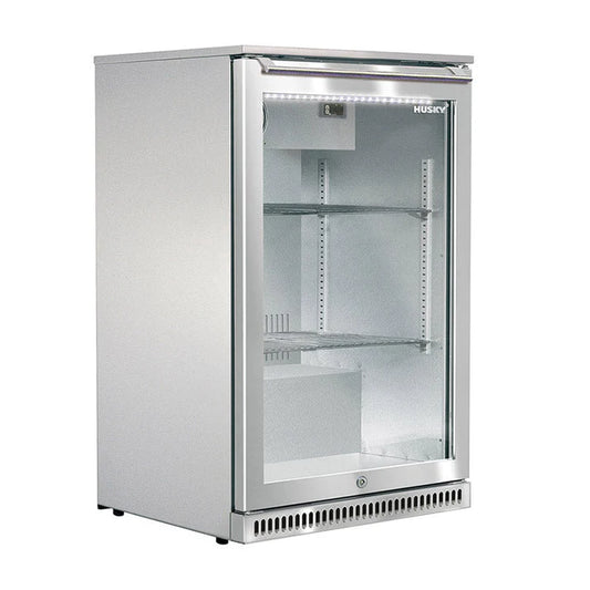 Husky 118L Anti-Condensation Glass Door Alfresco Drinks Chiller S/Steel ALF-C1-840