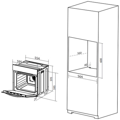 Artusi 60cm Electric Built-In Oven AO676B