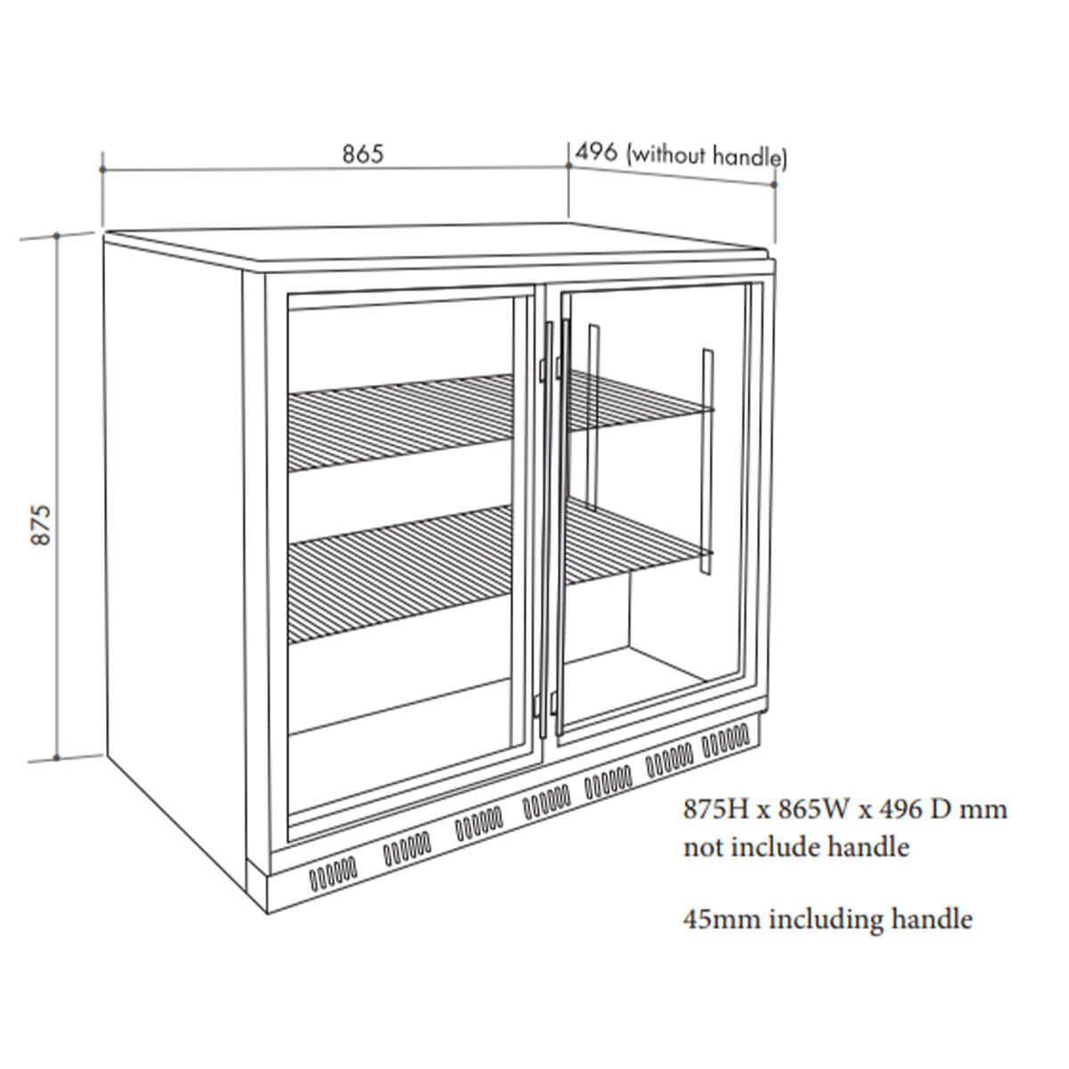 Artusi 190L Double Door Outdoor Beverage Centre AOF2B