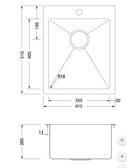 Oliveri Apollo Single Bowl Sink AP1451