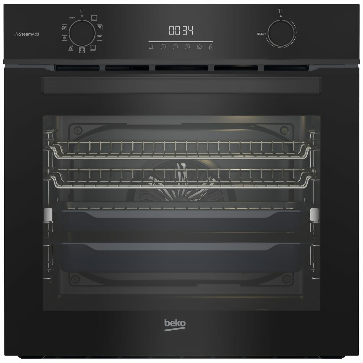 Beko 60cm Pyrolytic Multifunction Oven with SteamAdd and Airfry BBO6851PDX