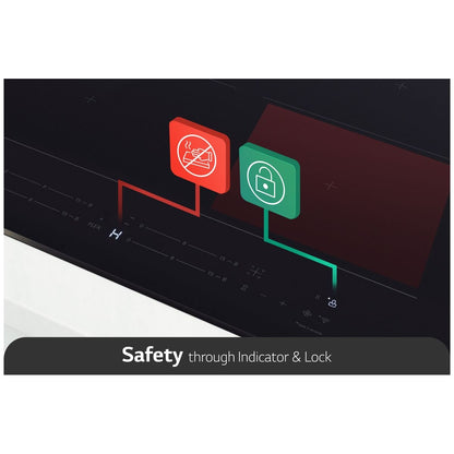 LG 60cm Series 7 Induction Cooktop 4 Zone with 2 Flexi Zones BCI607B4BG