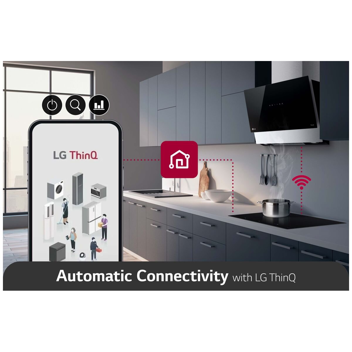 LG 60cm Series 7 Induction Cooktop 4 Zone with 2 Flexi Zones BCI607B4BG
