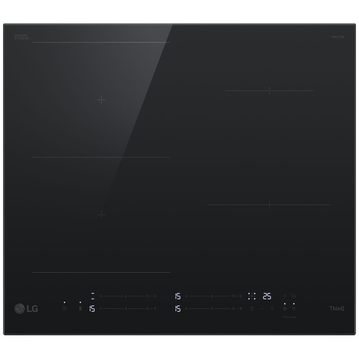 LG 60cm Series 7 Induction Cooktop 4 Zone with Flexi Zone BCI607T4BG