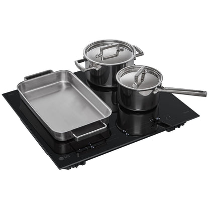 LG 60cm Series 7 Induction Cooktop 4 Zone with Flexi Zone BCI607T4BG