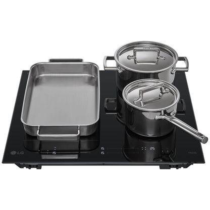 LG 60cm Series 7 Induction Cooktop 4 Zone with Flexi Zone BCI607T4BG