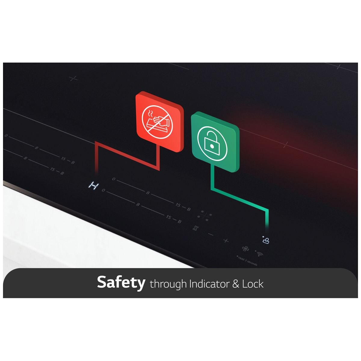 LG 60cm Series 7 Induction Cooktop 4 Zone with Flexi Zone BCI607T4BG