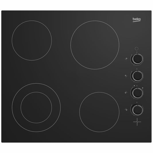 Beko 60cm Vitroceramic 4 Zone Electric Cooktop BCT601CG