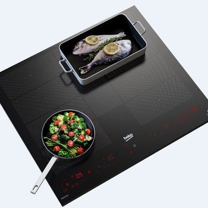 Beko 60cm Built-In Flexy Induction Cooktop with Luminous Control BCT604IG