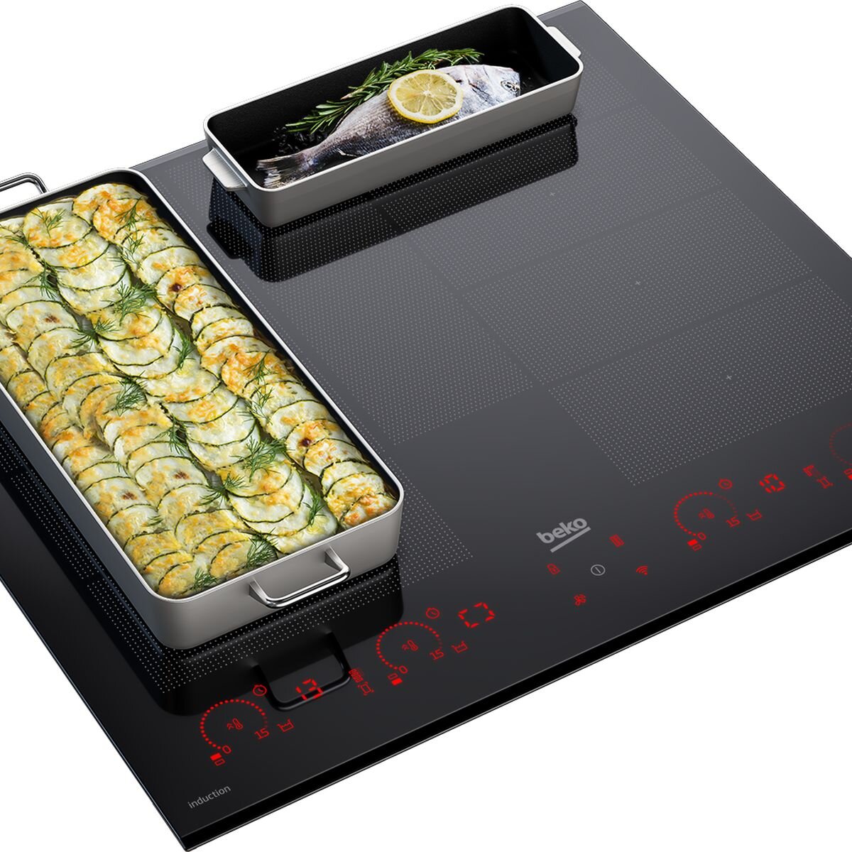 Beko 60cm Built-In Flexy Induction Cooktop with Luminous Control BCT604IG