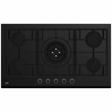 Beko 90cm Black Tempered Glass Gas Cooktop BCT90GG1