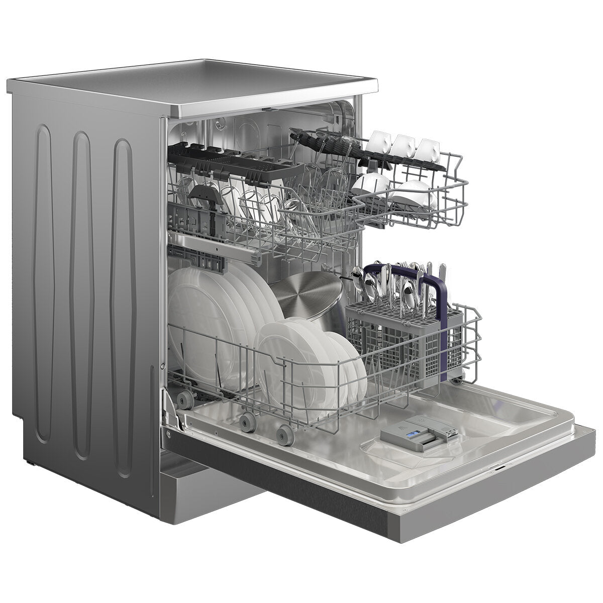 Beko 60cm Freestanding Dishwasher 14 Place Platinum Steel BDFB1410X