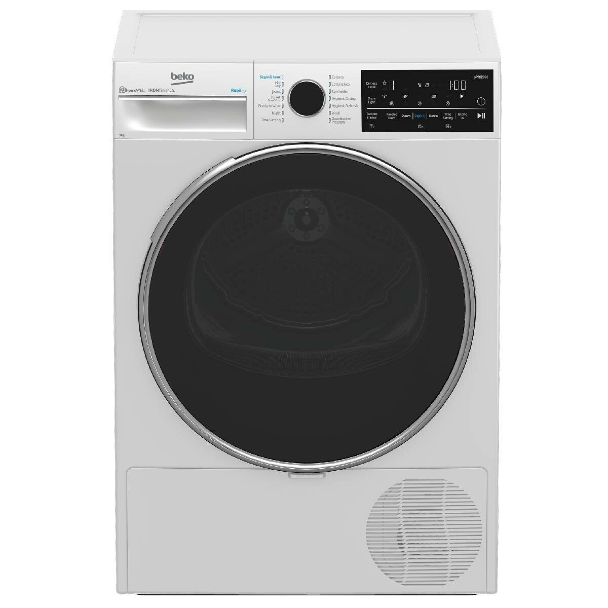 Beko 9KG Sensor Controlled WiFi Connected Hybrid Heat Pump Dryer with Steam BDPB904HW