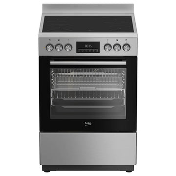 Beko 60cm Stainless Steel Freestanding Oven with Ceramic Cooktop BFCB60VMX