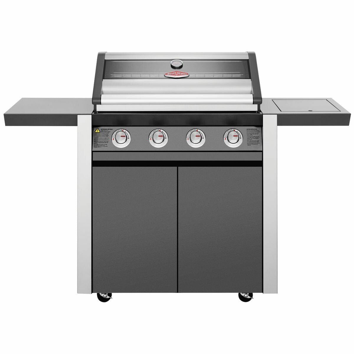 Beefeater 1600 Series Dark Four Burner BBQ with Side Burner & Trolley BMG1641DA