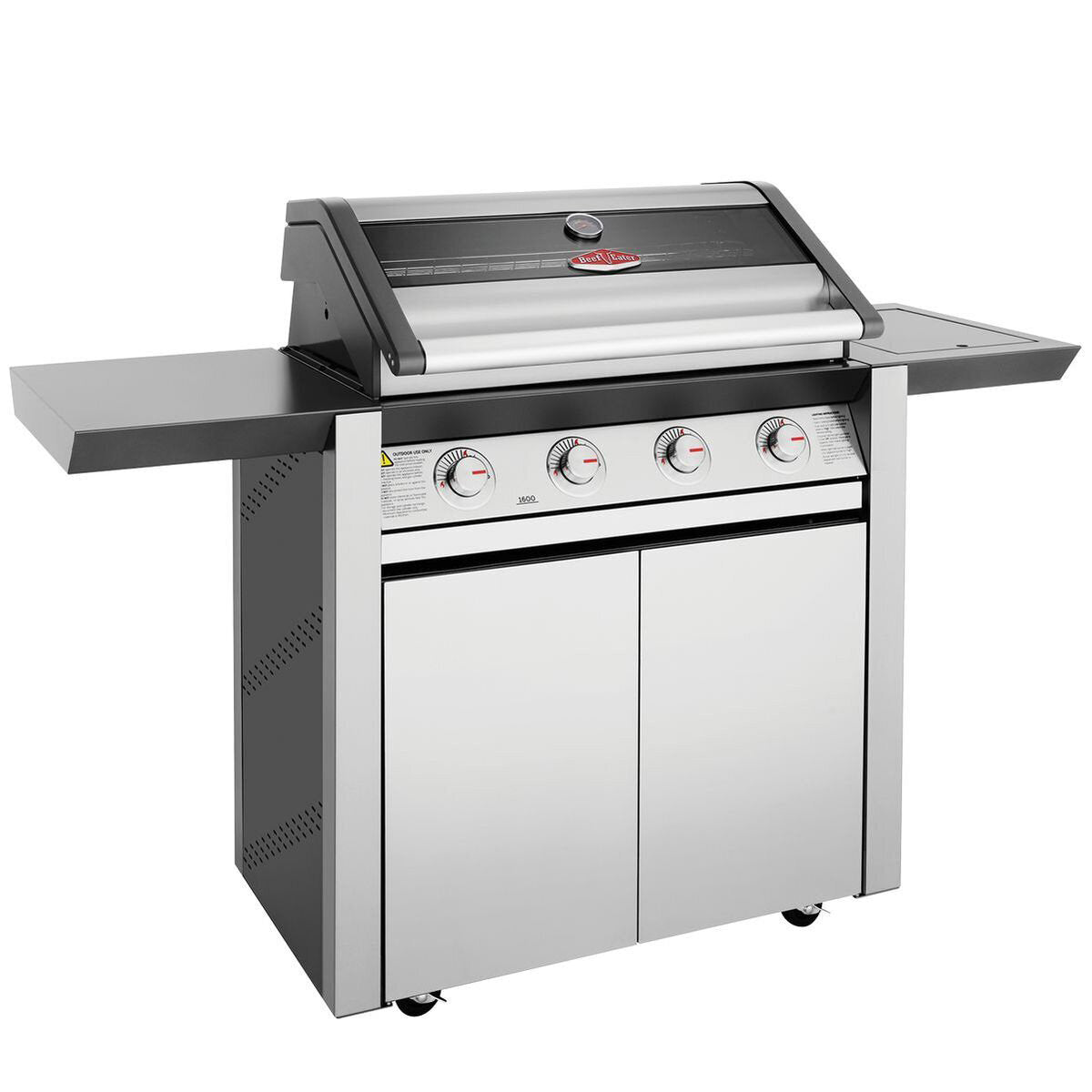 Beefeater 1600 Series SS Four Burner BBQ with Side Burner & Trolley BMG1641SA