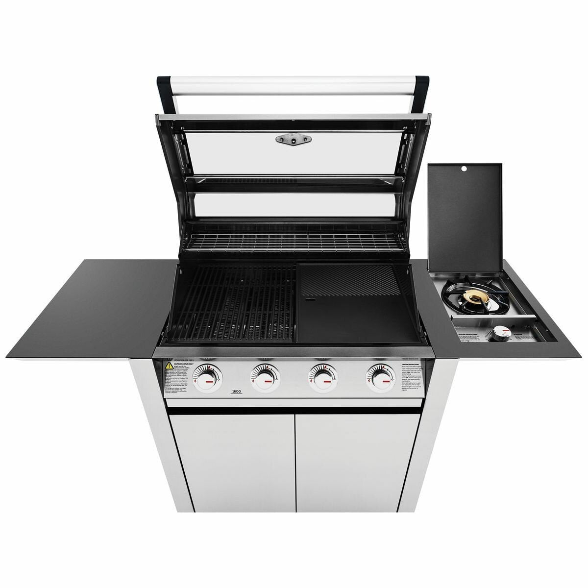 Beefeater 1600 Series SS Four Burner BBQ with Side Burner & Trolley BMG1641SA