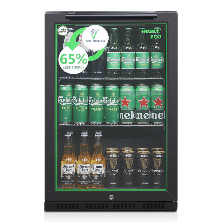 Husky 90L Single Door Eco Homebar Drinks Chiller Black C1HECO840BKAU