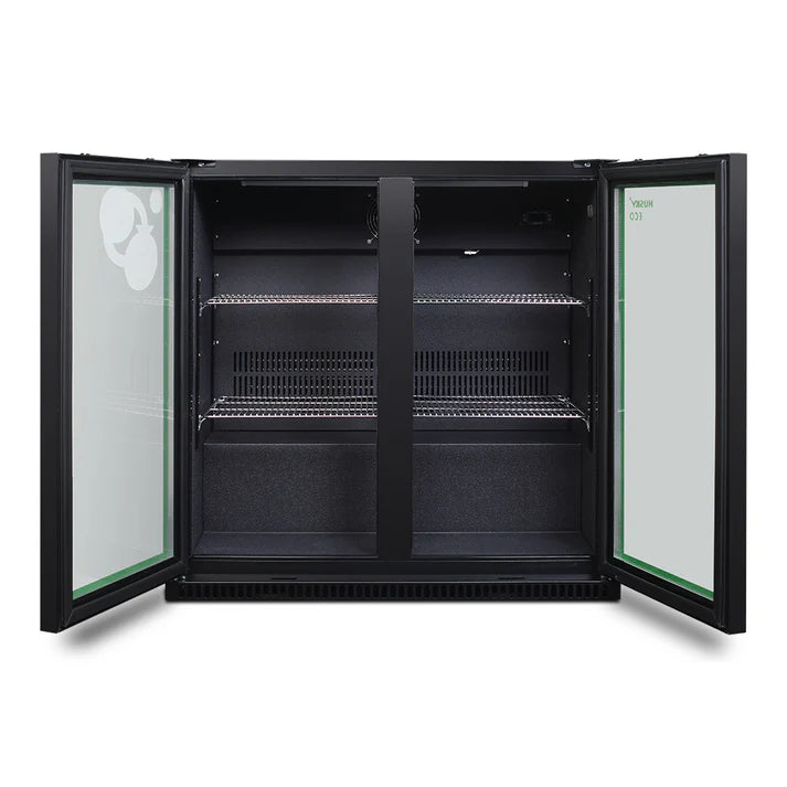 Husky 173L Double Door Eco Back Bar Drinks Chiller Black C2HECO840BKAU