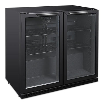 Husky 203L Double Door Homebar Drinks Chiller Black C2HHMBBKAU