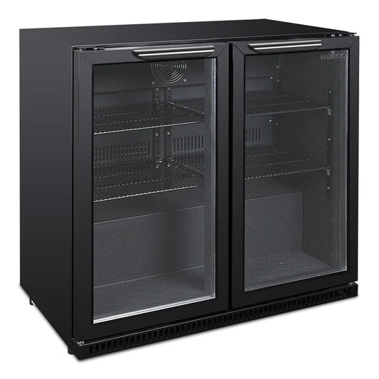 Husky 203L Double Door Homebar Drinks Chiller Black C2HHMBBKAU