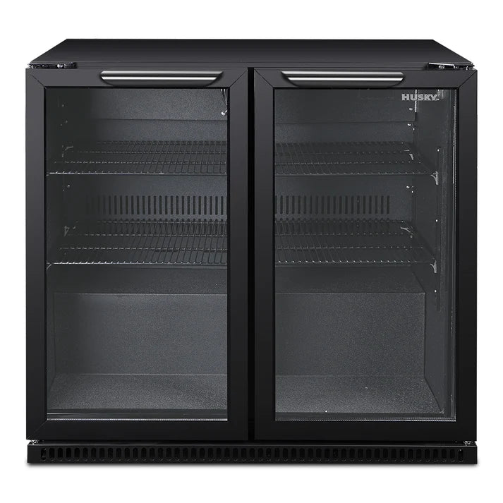 Husky 203L Double Door Homebar Drinks Chiller Black C2HHMBBKAU
