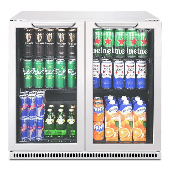 Husky 203L Double Door Homebar Drinks Chiller White C2HHMBWHAU