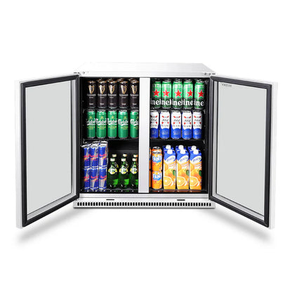 Husky 203L Double Door Homebar Drinks Chiller White C2HHMBWHAU