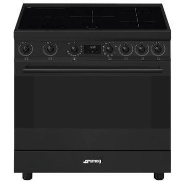 Smeg 90cm Classic Matte Black Induction Freestanding Oven C9IMN2
