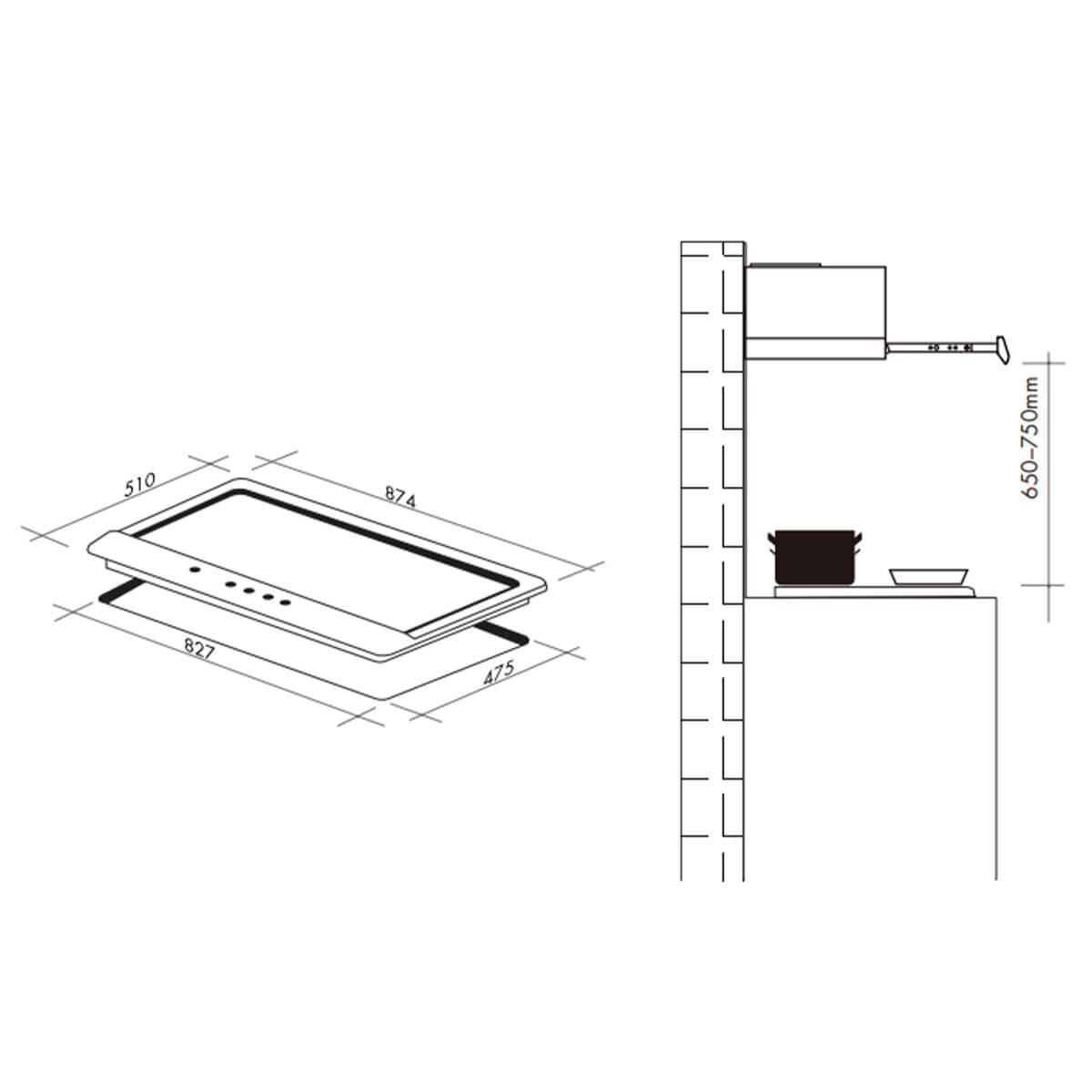 Artusi 90cm Tempered Black Glass Cooktop CAGH9000B