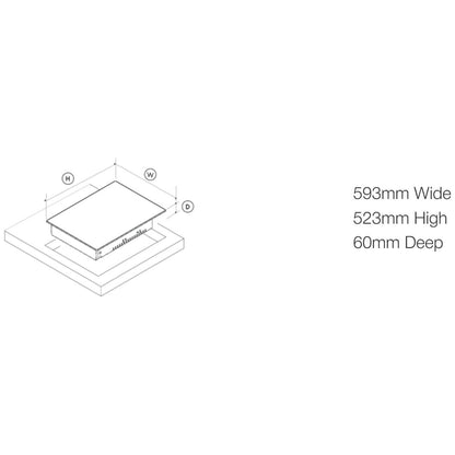 Artusi 60cm 4 Zone Plug-In Induction Cooktop CAID4PG