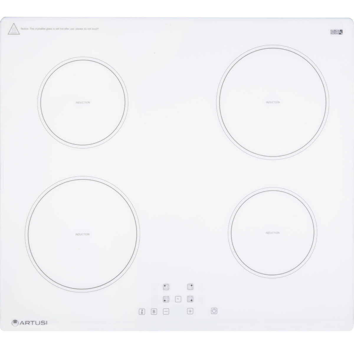 Artusi 60cm White 4 Zone Induction Cooktop CAID6000W