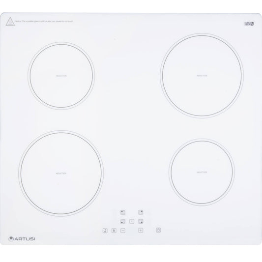 Artusi 60cm White 4 Zone Induction Cooktop CAID6000W