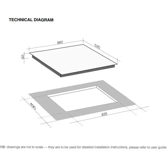 Artusi 90cm White 5 Zone Induction Cooktop CAID9000W