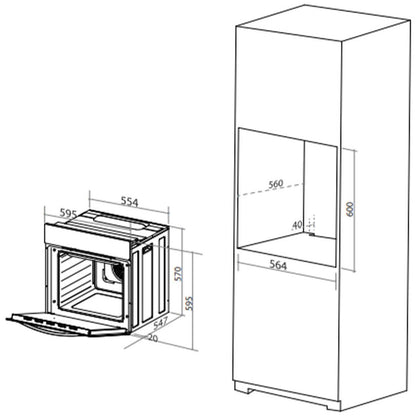 Artusi 60cm Electric Built in Oven CAO601B/2