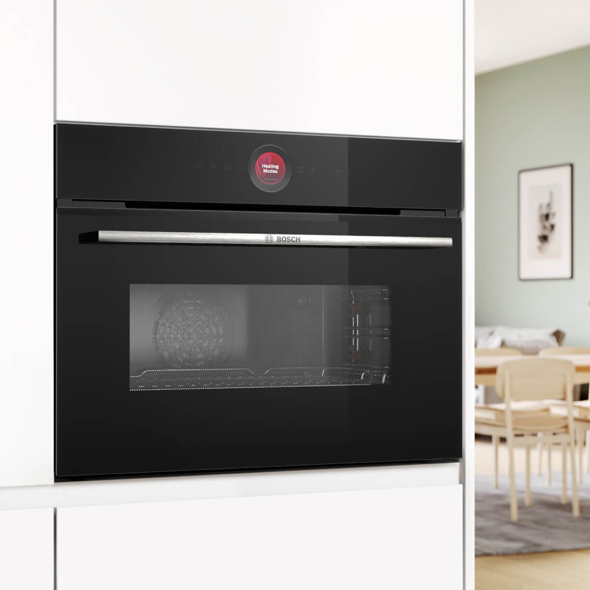 Bosch Series 8 Built-In Black Compact Oven with Microwave Function CMG7241B1A