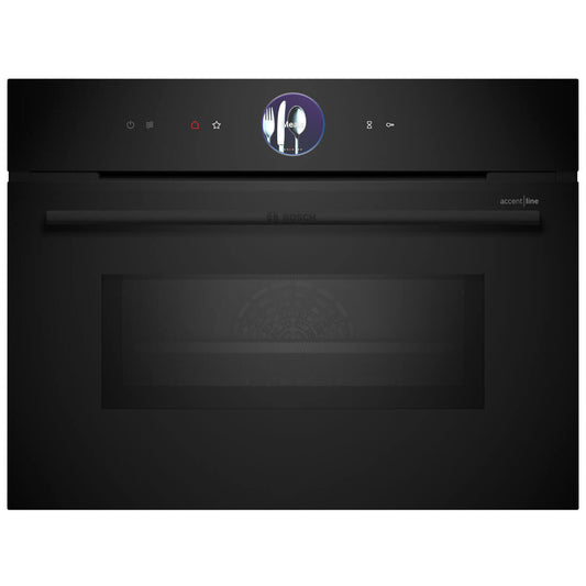 Bosch Series 8 Accentline Built-In Compact Oven with Microwave Function Black CMG936AB1A (Ex-Display)