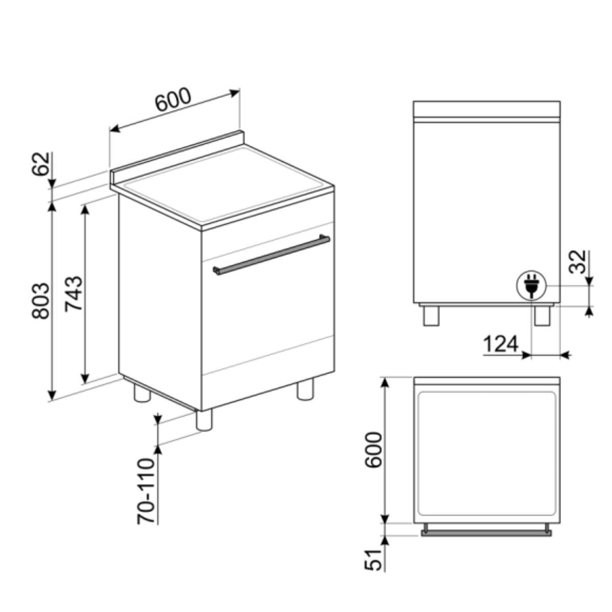 Smeg 60cm Classic Freestanding Electric Cooker Stainless Steel CS6CMXA2