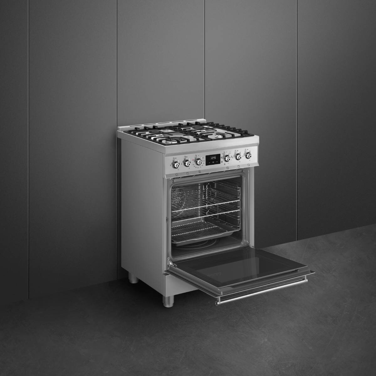 Smeg 60cm Classic Freestanding Gas Cooker Stainless Steel CS6GMXA2