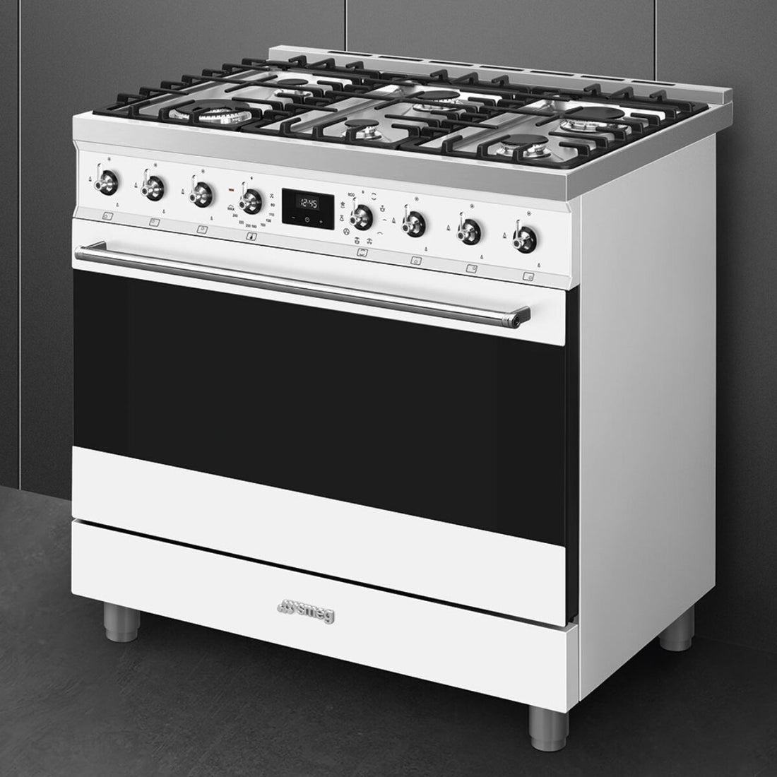 Smeg 90cm Classic Freestanding Dual Fuel White Stove CS9GMWHA2