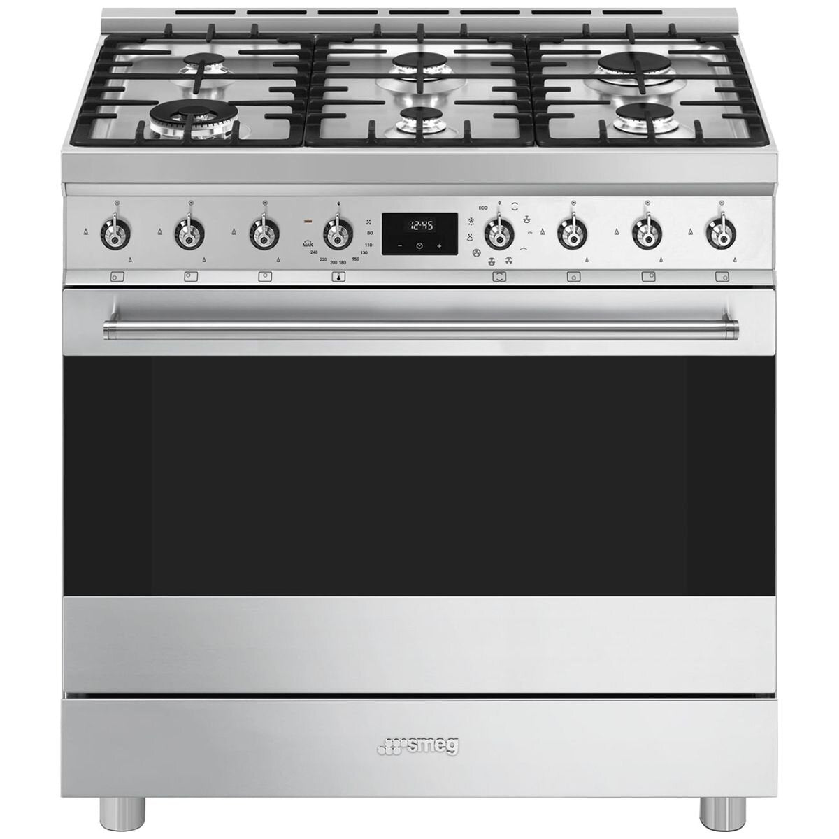 Smeg 90cm Classic Freestanding Pyrolytic Dual Fuel Stainless Steel Stove CSP9GMXA2