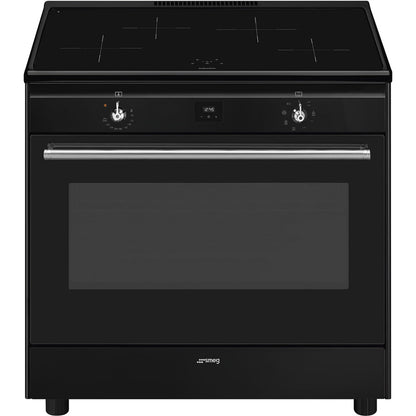 Smeg 90cm Black Induction Upright Oven/Stove CX91IMBL