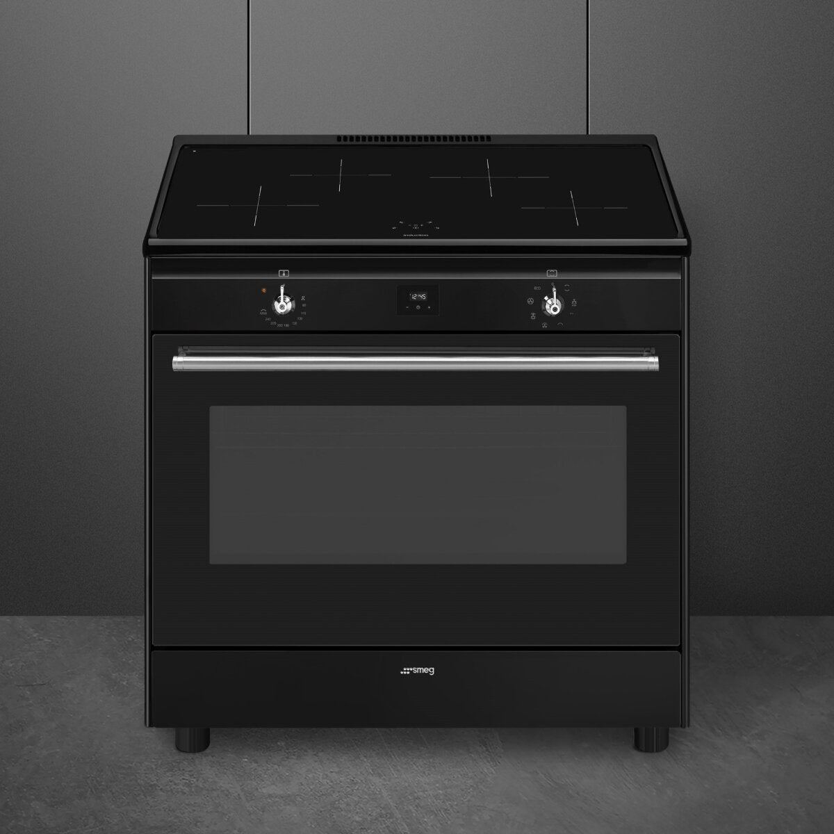 Smeg 90cm Black Induction Upright Oven/Stove CX91IMBL