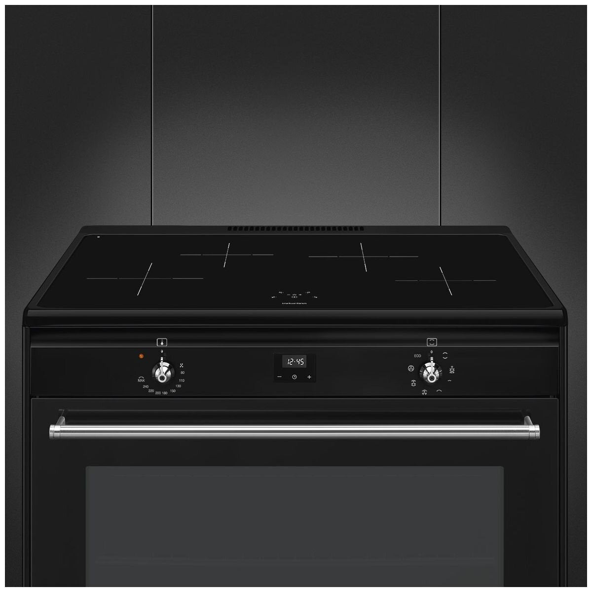 Smeg 90cm Black Induction Upright Oven/Stove CX91IMBL