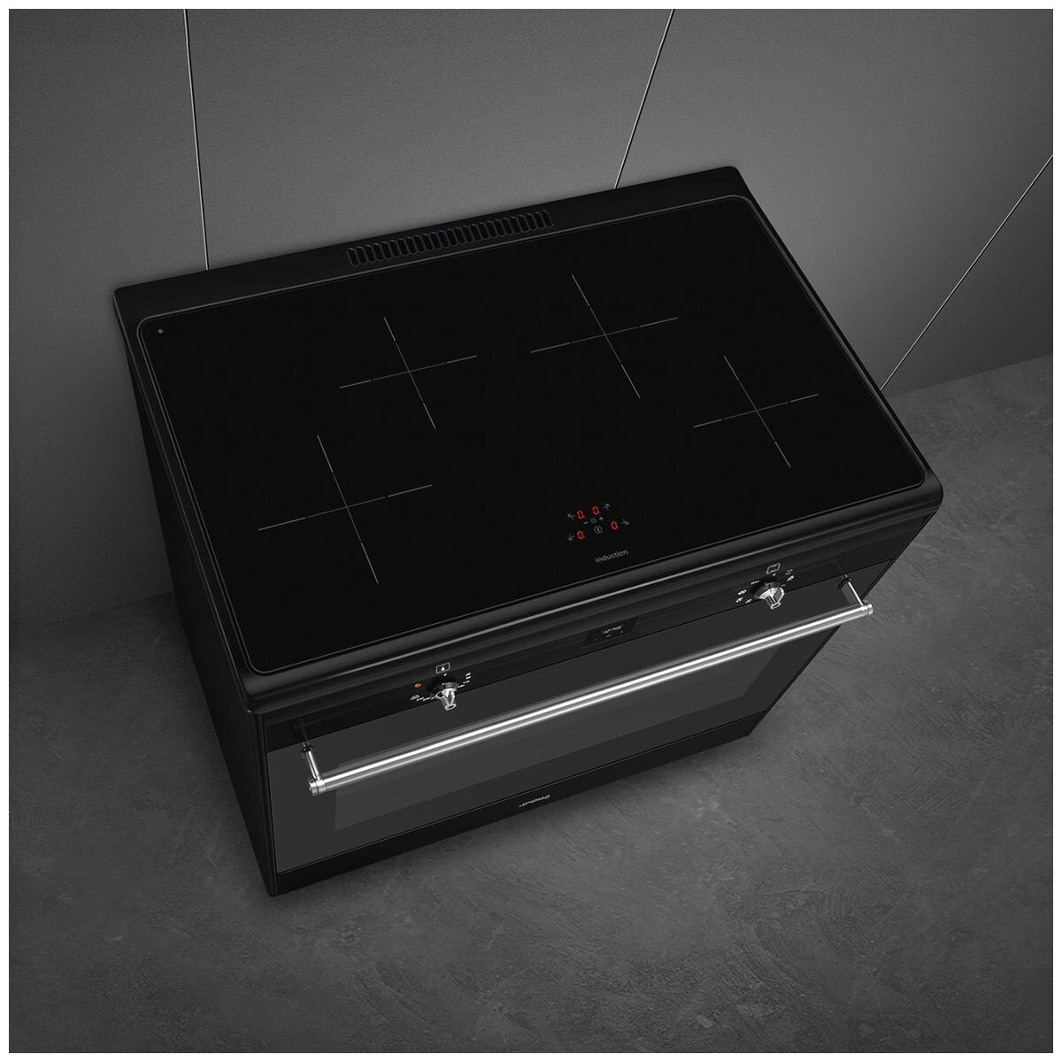 Smeg 90cm Black Induction Upright Oven/Stove CX91IMBL