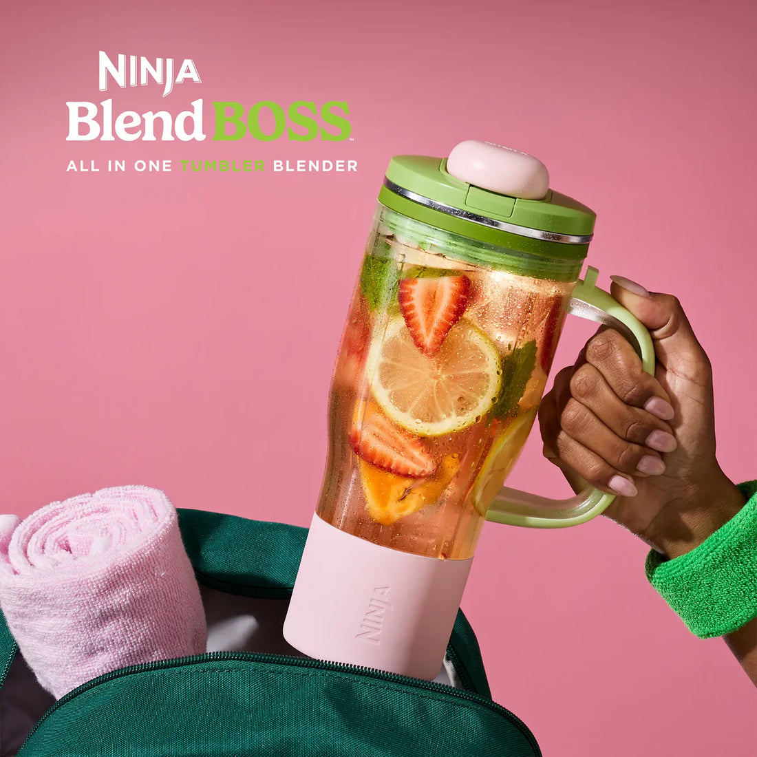 Ninja BlendBOSS Tumbler Blender Watermelon Bubble Gum DB351GN