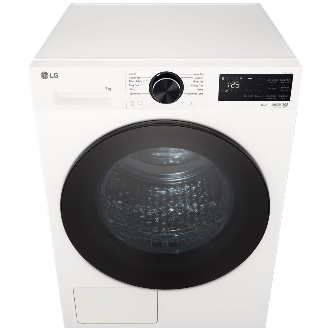 LG 8kg Series 3 AI Heat Pump Dryer White DXH3-08W
