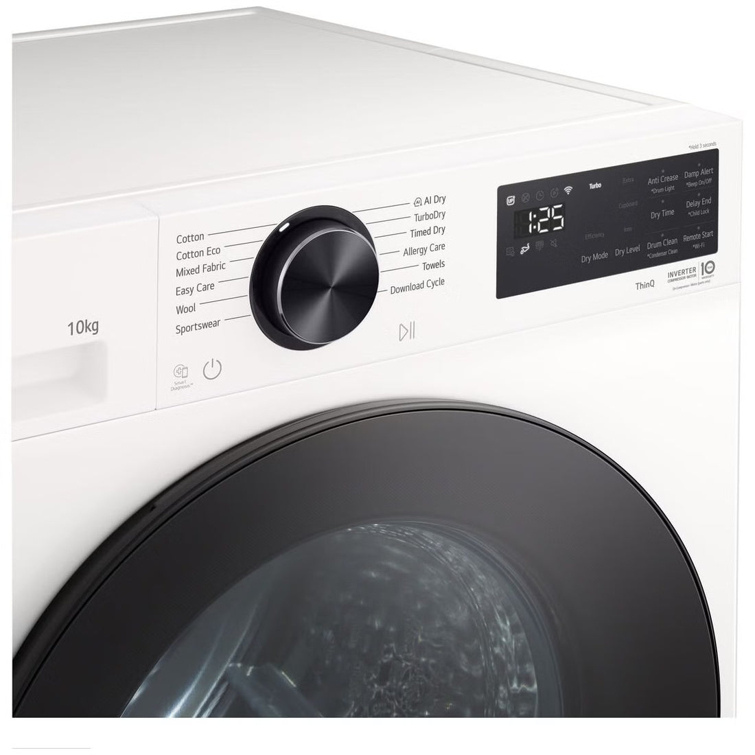 LG 10kg Series 3 AI Heat Pump Dryer White DXH3-10W