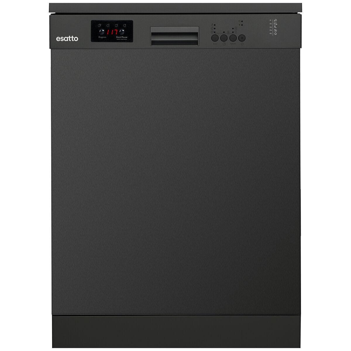 Esatto 60cm Freestanding Dishwasher Black Steel EDW6013BS