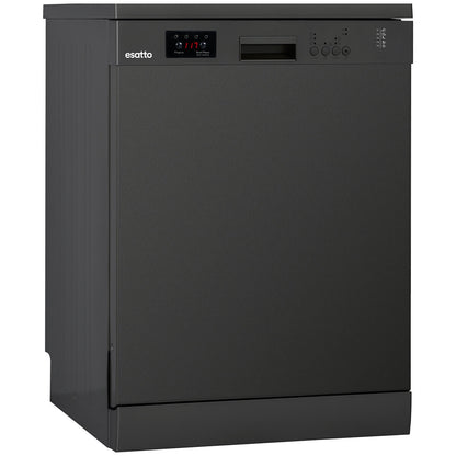 Esatto 60cm Freestanding Dishwasher Black Steel EDW6013BS